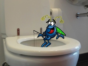 Dung beetle and toilet