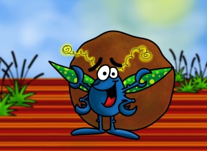 Doug dung beetle and his dung ball